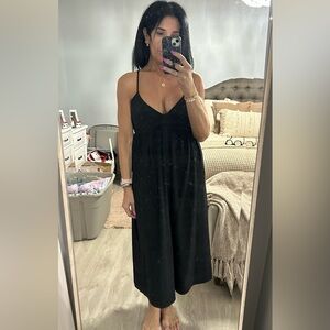 Eesome Black Maxi Jumper with Adjustable Spaghetti Straps NWT